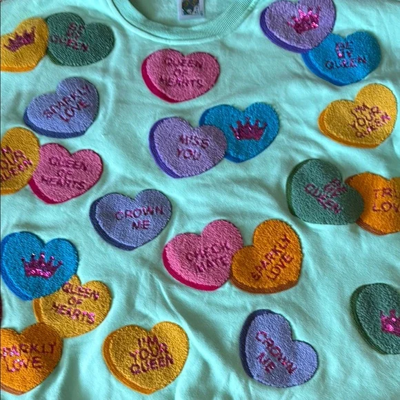 Queen of Sparkles Valentine Hearts Sweater - Picture 3 of 3